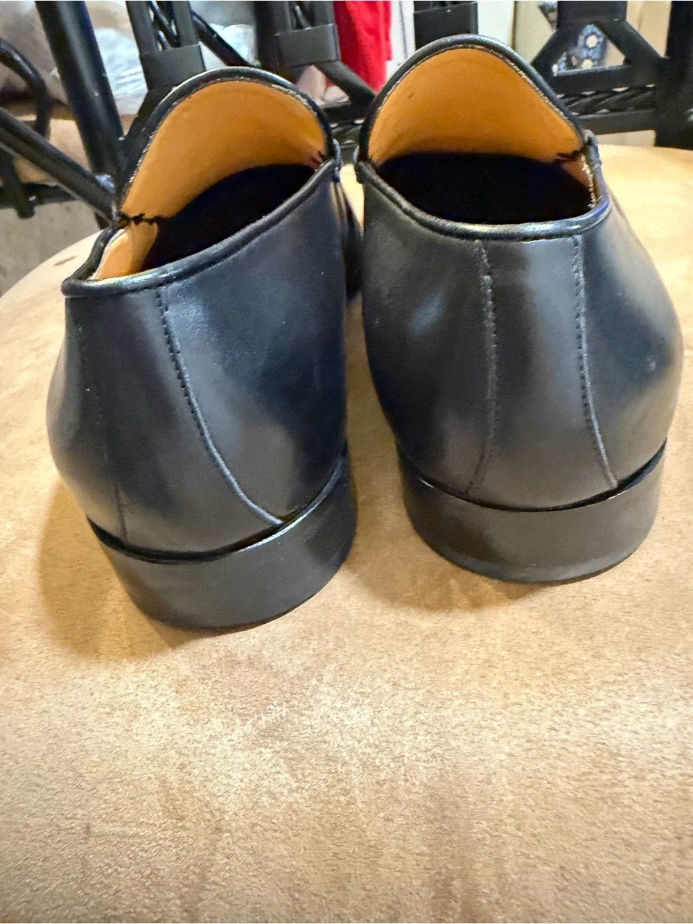 Bruno Magli Black Leather Slip-On Loafers with Silver Bit